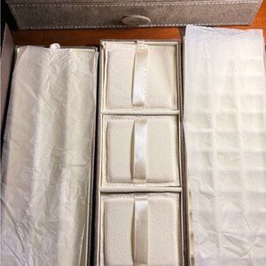 New Pandora 3 Tier Charm and Jewelry Travel Case TAN Suede